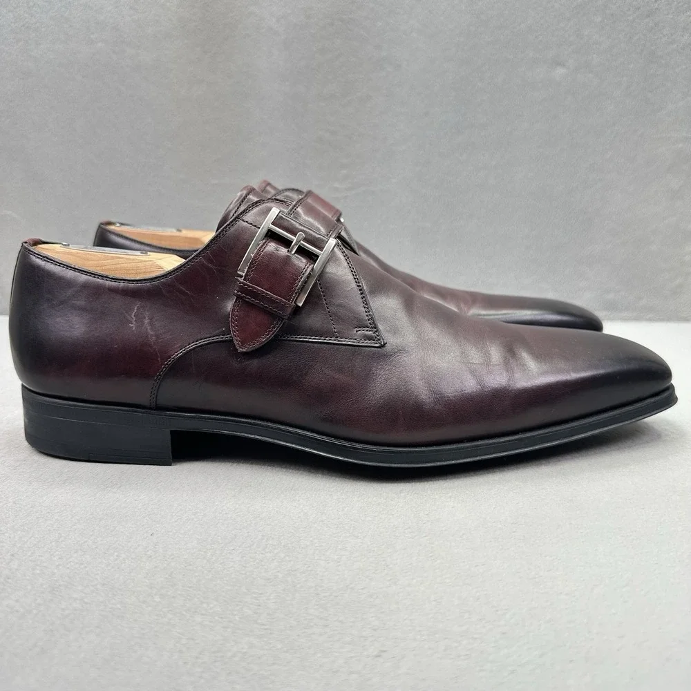 Magnanni Marco Mens Size 9.5 (M) Dress Shoes Cognac Leather Monk Strap 16856
